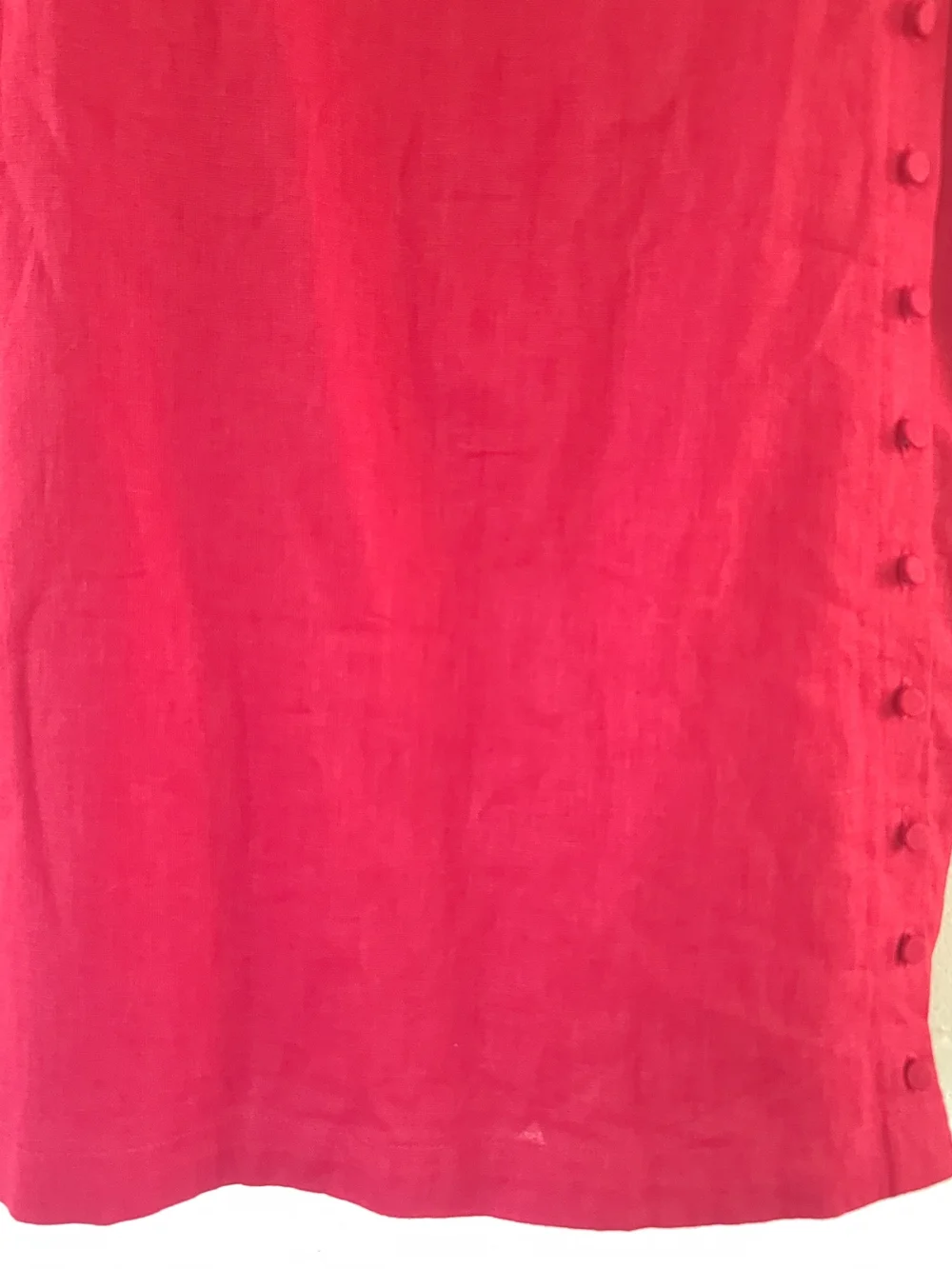 Abercrombie & Fitch Linen-Blend Button Dress Skort Vivid Red Size LG NWT